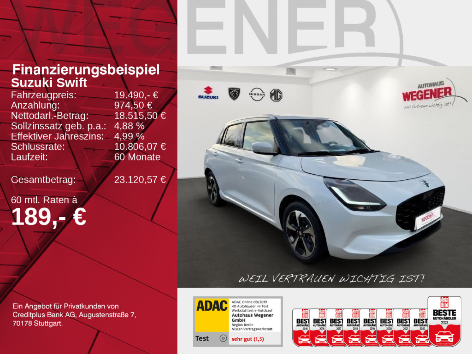 Suzuki SWIFT COMFORT+ HYBRID 61kW)