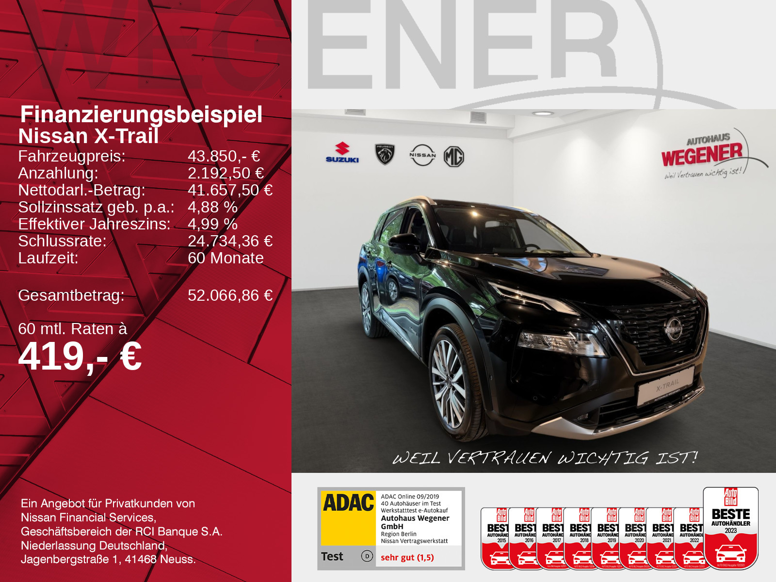Nissan X-Trail Tekna 1.5 AT - 4x4 HUD LED LKA SWA SHZ BFS