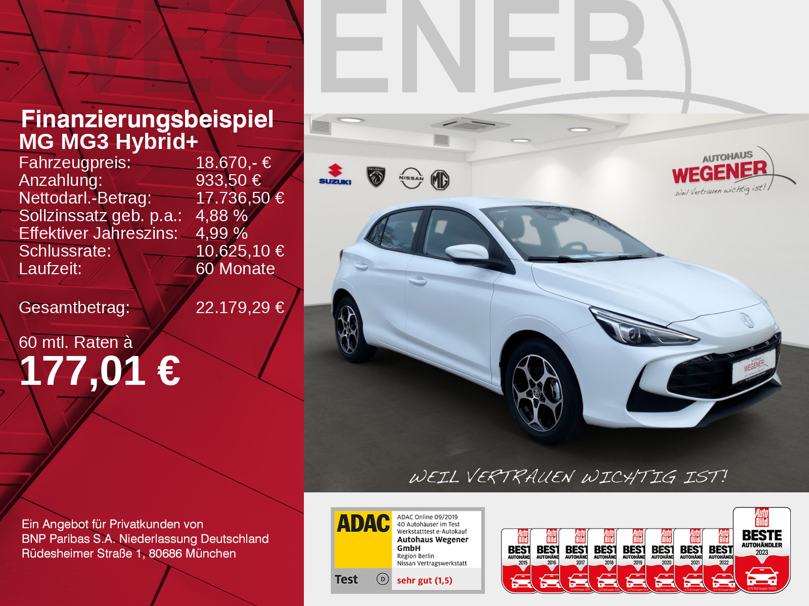 MG MG3 Hybrid+ Comfort Kamera/Carplay/16''/el+beh. A.Spiegel