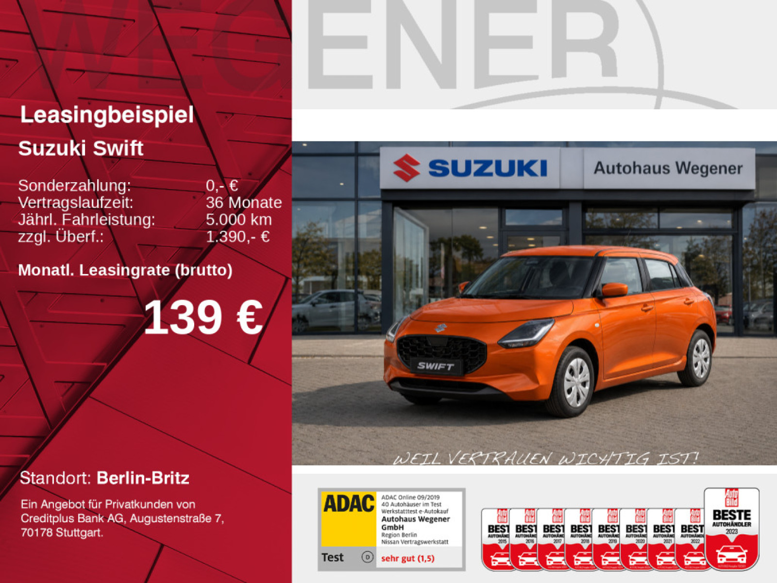 Suzuki Swift Club Hybrid - schon ab 139,- € mtl.*