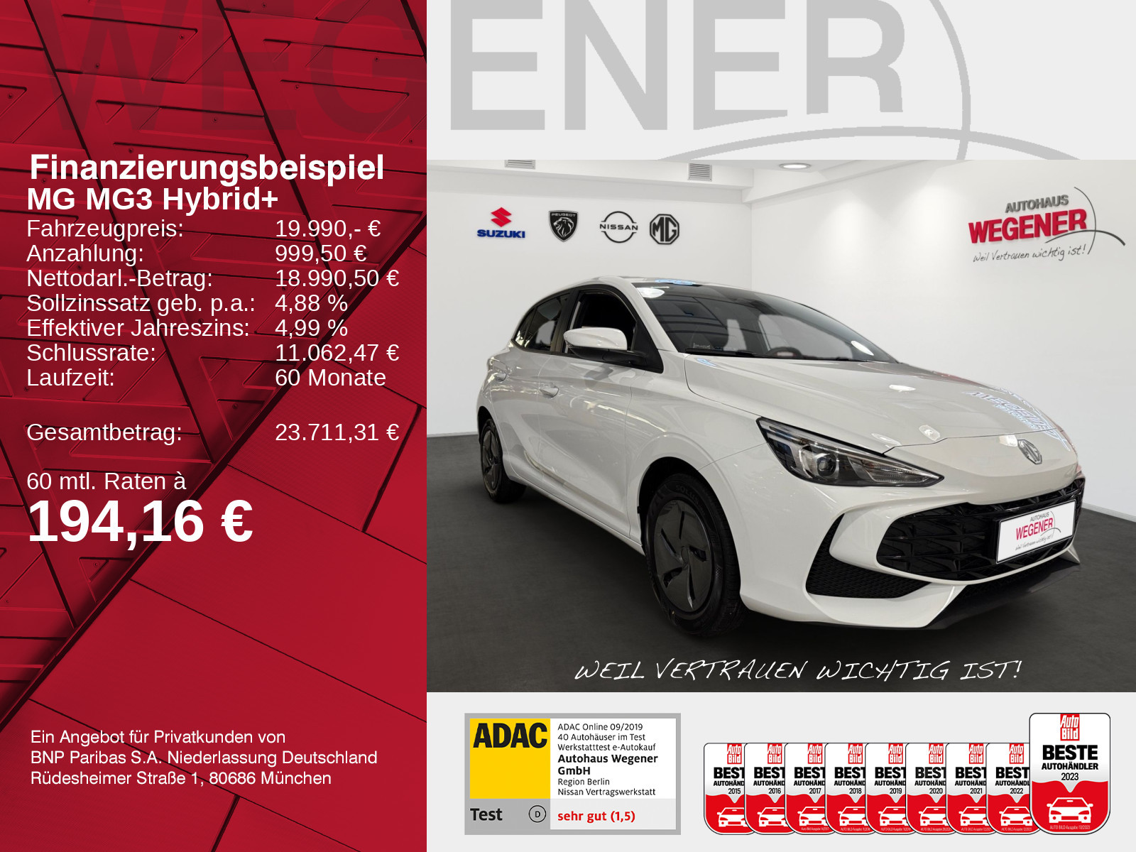 MG MG3 Hybrid+ Standard /Kamera/Carplay/Nav